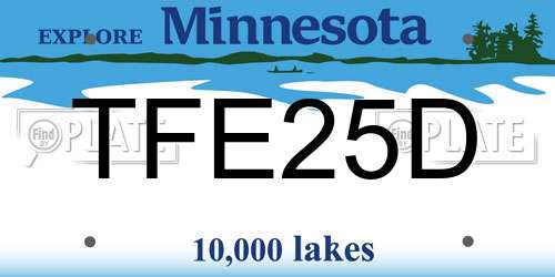 TFE25D Minnesota License Plate