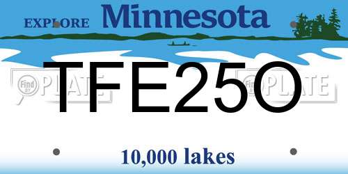 TFE25O Minnesota License Plate