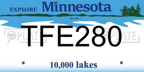 TFE280 Minnesota License Plate