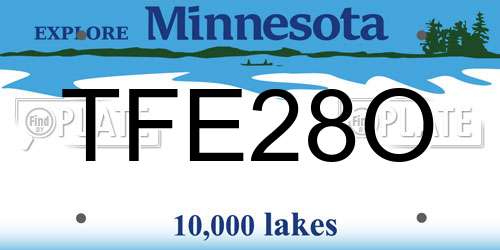 TFE28O Minnesota License Plate