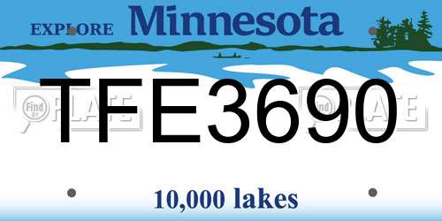 TFE3690 Minnesota License Plate