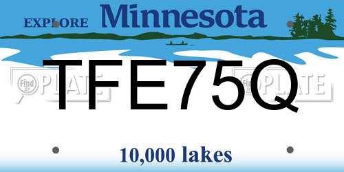 TFE75Q Minnesota License Plate
