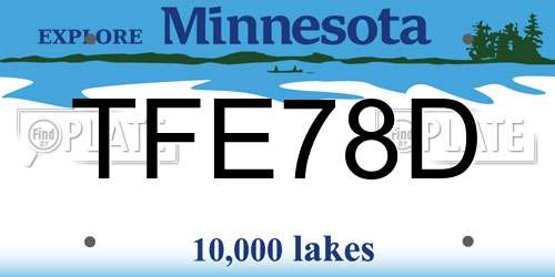 TFE78D Minnesota License Plate