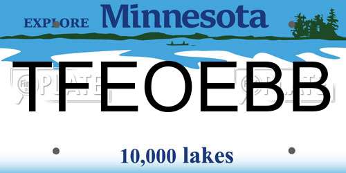 TFEOEBB Minnesota License Plate