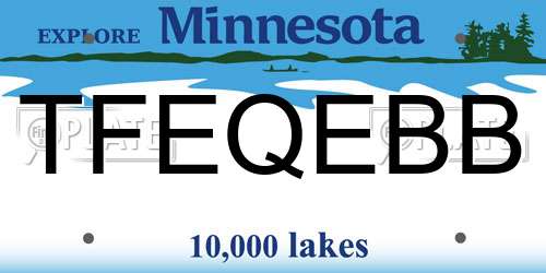 TFEQEBB Minnesota License Plate