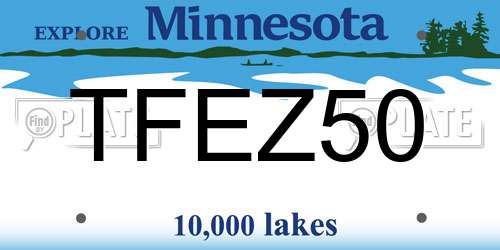 TFEZ50 Minnesota License Plate