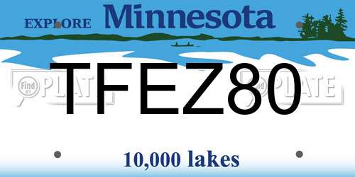 TFEZ80 Minnesota License Plate