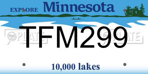 TFM299 Minnesota License Plate