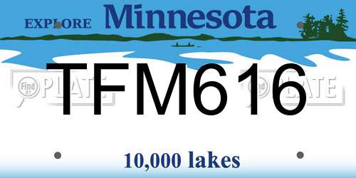 TFM616 Minnesota License Plate