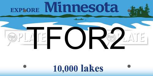TFOR2 Minnesota License Plate