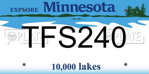 TFS240 Minnesota License Plate