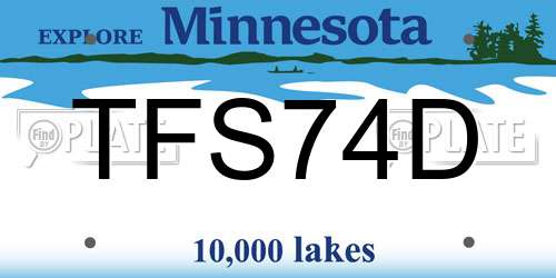 TFS74D Minnesota License Plate