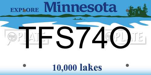 TFS74O Minnesota License Plate