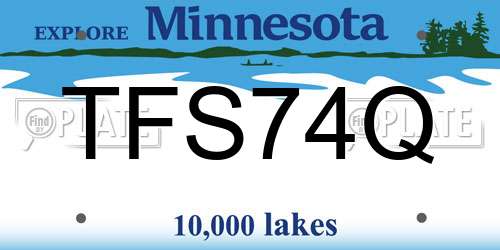 TFS74Q Minnesota License Plate