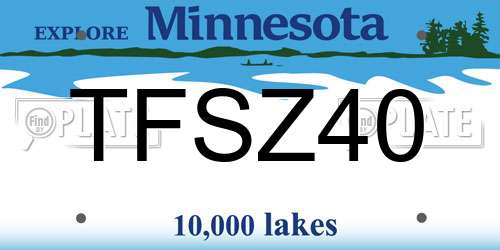 TFSZ40 Minnesota License Plate