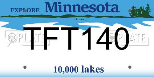 TFT140 Minnesota License Plate