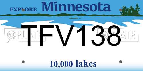 TFV138 Minnesota License Plate