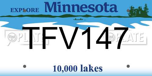 TFV147 Minnesota License Plate