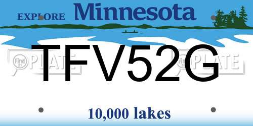 TFV52G Minnesota License Plate