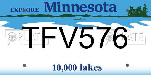 TFV576 Minnesota License Plate