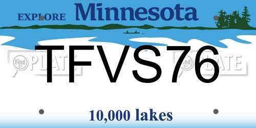 TFVS76 Minnesota License Plate