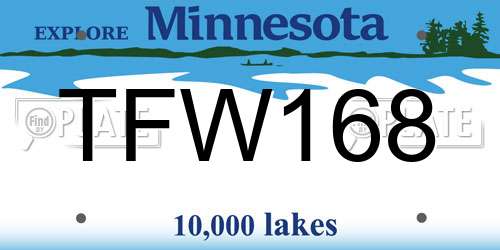 TFW168 Minnesota License Plate