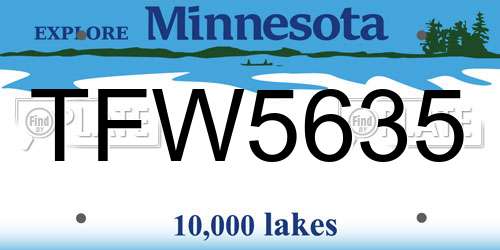 TFW5635 Minnesota License Plate