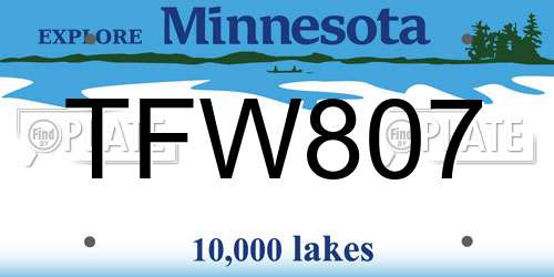TFW807 Minnesota License Plate