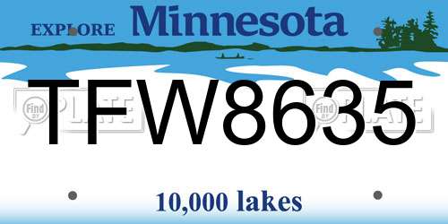 TFW8635 Minnesota License Plate