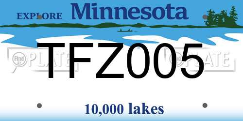 TFZ005 Minnesota License Plate