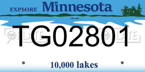 TG02801 Minnesota License Plate