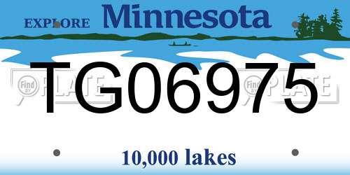 TG06975 Minnesota License Plate