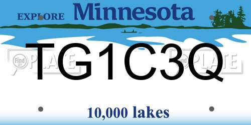 TG1C3Q Minnesota License Plate