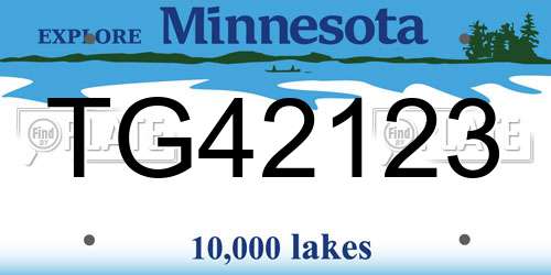 TG42123 Minnesota License Plate