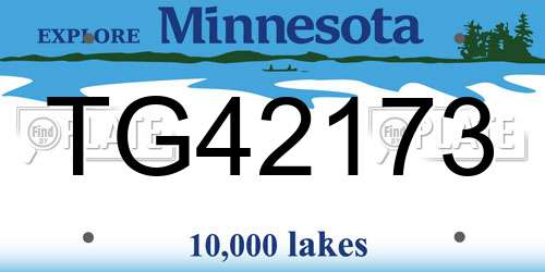 TG42173 Minnesota License Plate