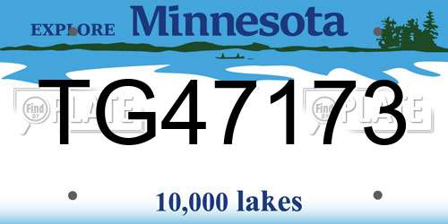TG47173 Minnesota License Plate