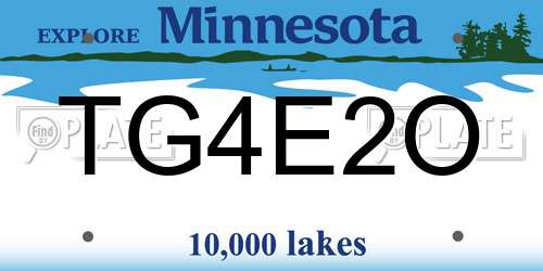 TG4E2O Minnesota License Plate