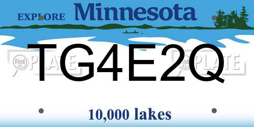 TG4E2Q Minnesota License Plate
