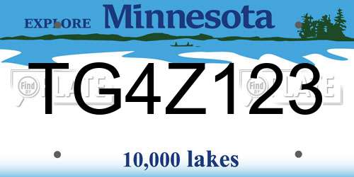 TG4Z123 Minnesota License Plate