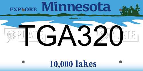 TGA320 Minnesota License Plate