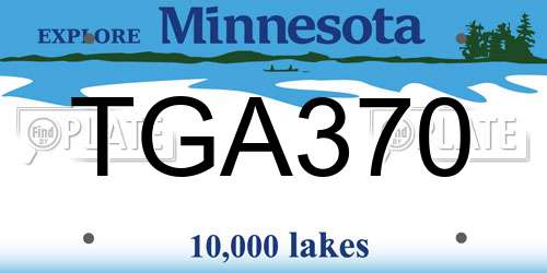 TGA370 Minnesota License Plate