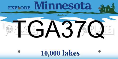 TGA37Q Minnesota License Plate