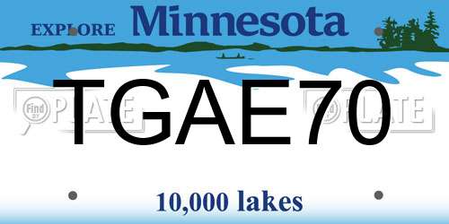 TGAE70 Minnesota License Plate