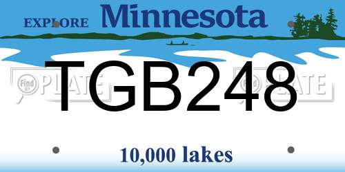 TGB248 Minnesota License Plate