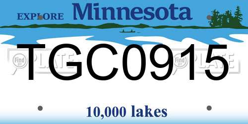 TGC0915 Minnesota License Plate