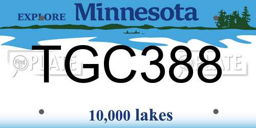 TGC388 Minnesota License Plate