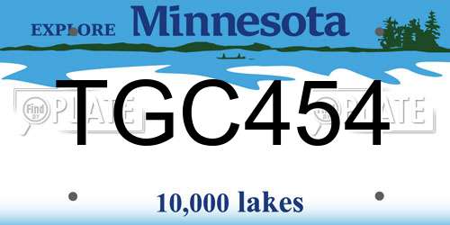 TGC454 Minnesota License Plate