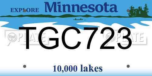 TGC723 Minnesota License Plate