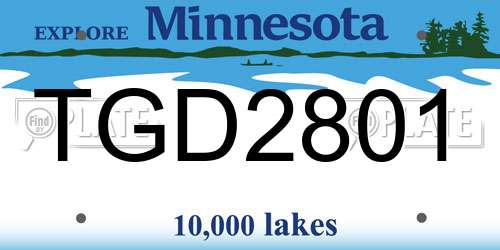 TGD2801 Minnesota License Plate