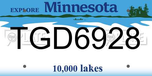 TGD6928 Minnesota License Plate